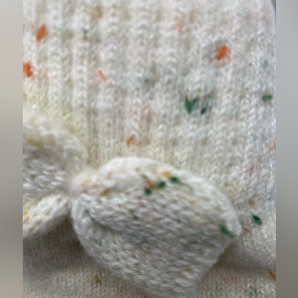 NWT Neiman Marcus Knit Gloves in Cream with colored specs - Picture 7 of 7